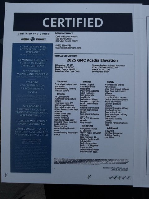 2025 GMC Acadia Elevation