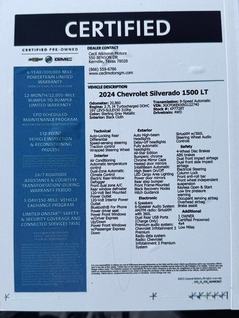 2024 Chevrolet Silverado 1500 LT (2FL)