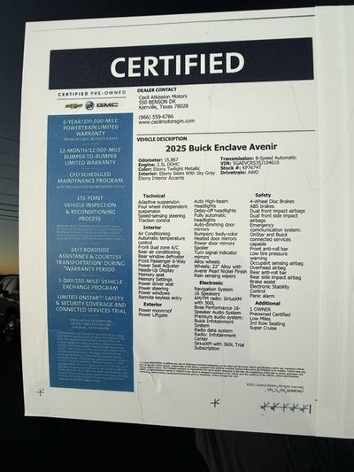2025 Buick Enclave Avenir